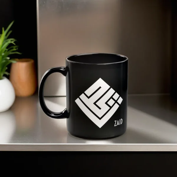 Zaid Name Artistry Black Mug